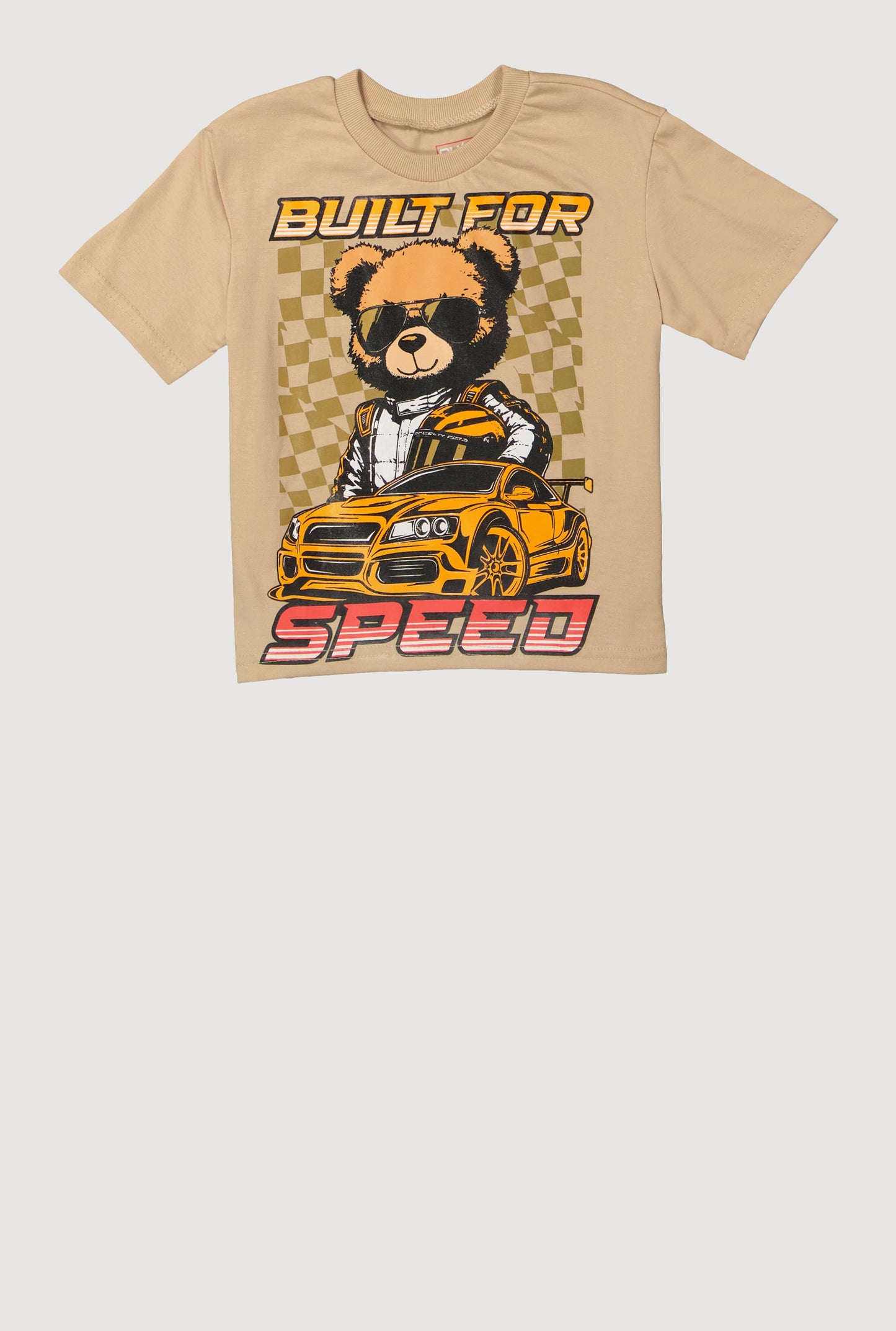 Little Boys Built For Speed Bear Tee