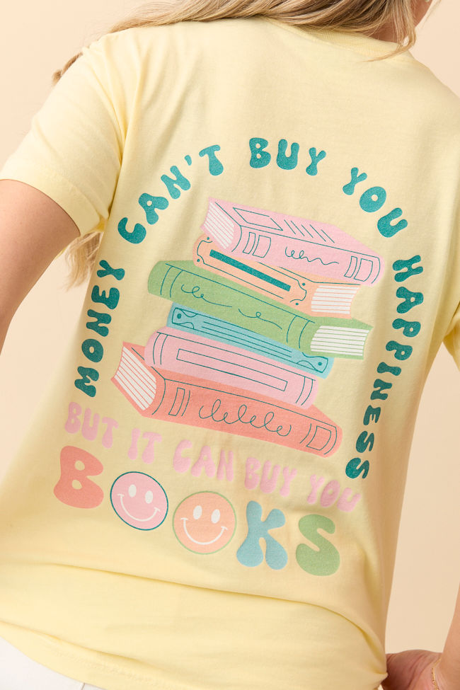 Can't Buy You Happiness But Can Buy Books Yellow Graphic Tee SALE